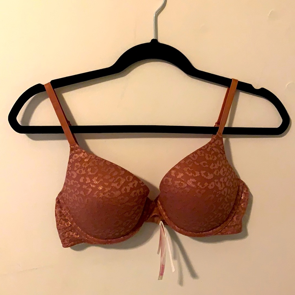 VS Pink rose gold leopard bra